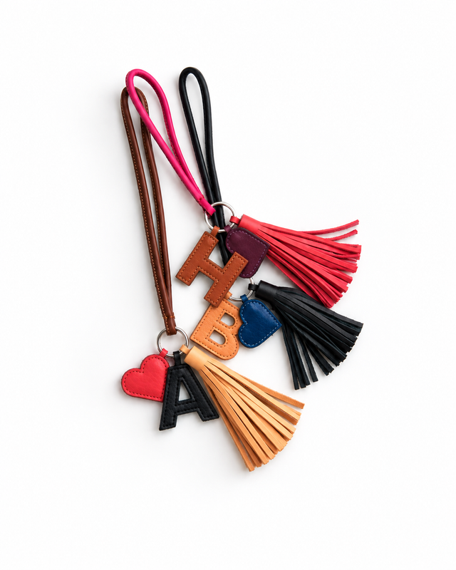 HERZ, TASSEL, BUCHSTABE SCHLÜSSELANHÄNGER