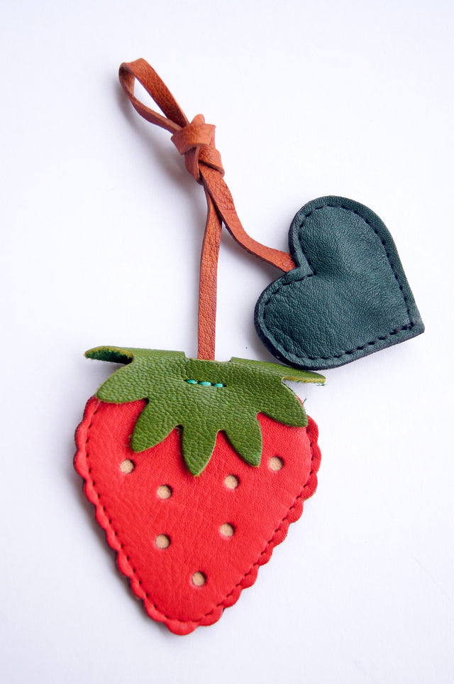 STRAWBERRY AND HEART CHARM